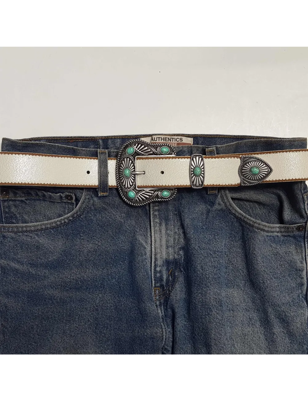 Vintage Leather Belt Stone