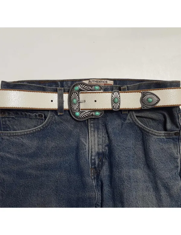 Vintage Leather Belt Stone
