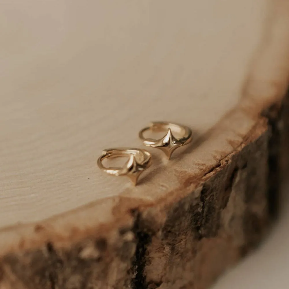 Star Charm Hoop Earrings