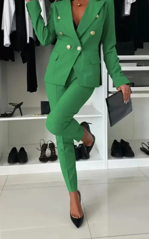 Double-breasted Blazer Suit