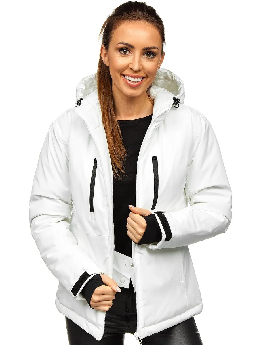 White women's winter ski jacket