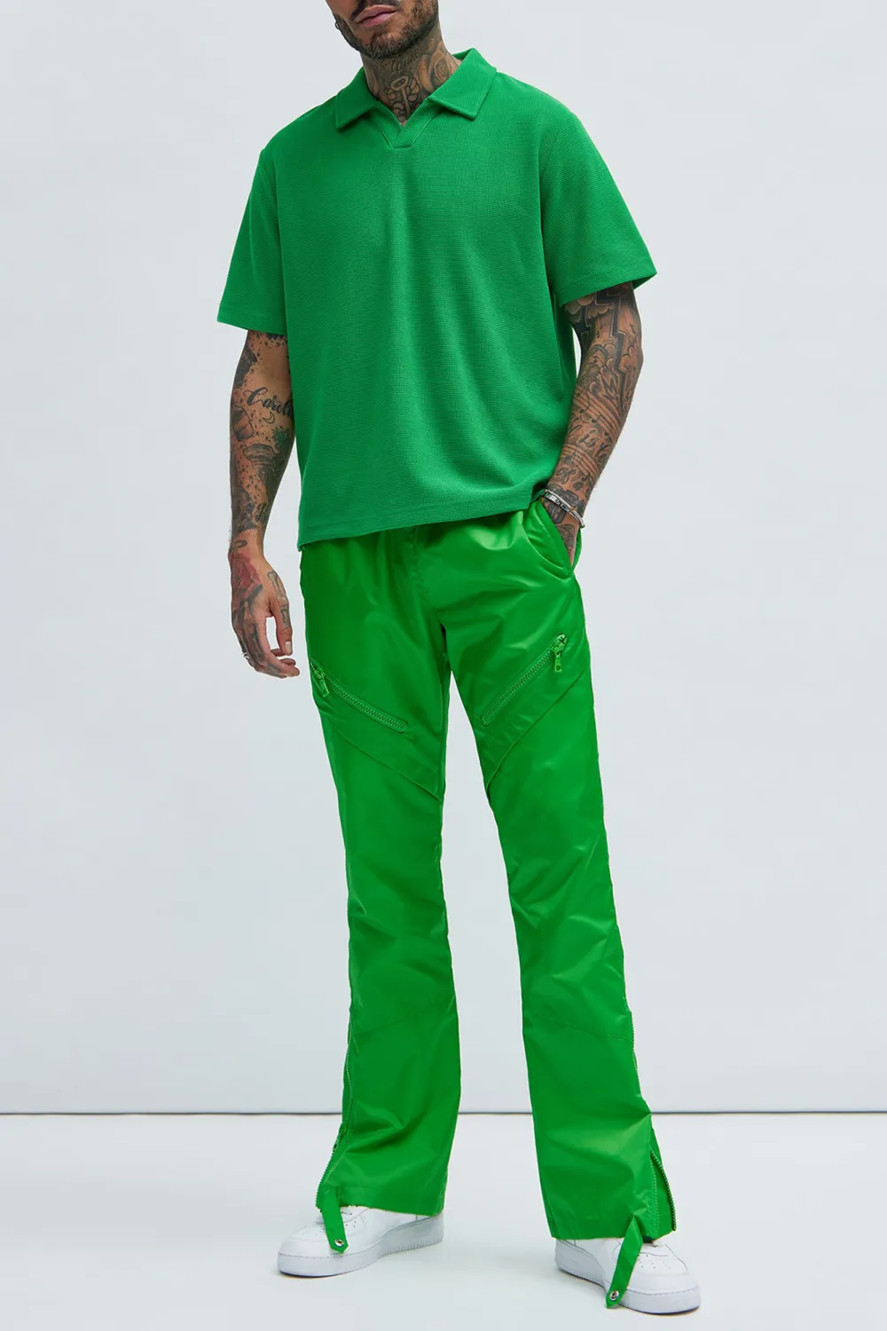 Casual Style Textured Polo Tops
