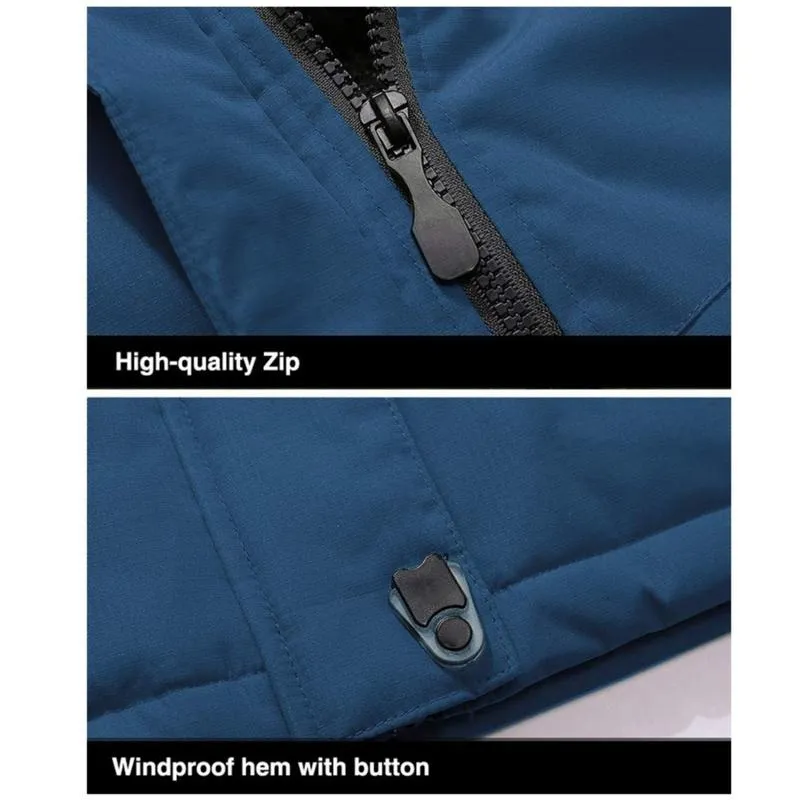 Men's Winter Coats Waterproof Ski Snow Jacket Warm Fleece Jacket Parka Raincoats With Multi-Pockets