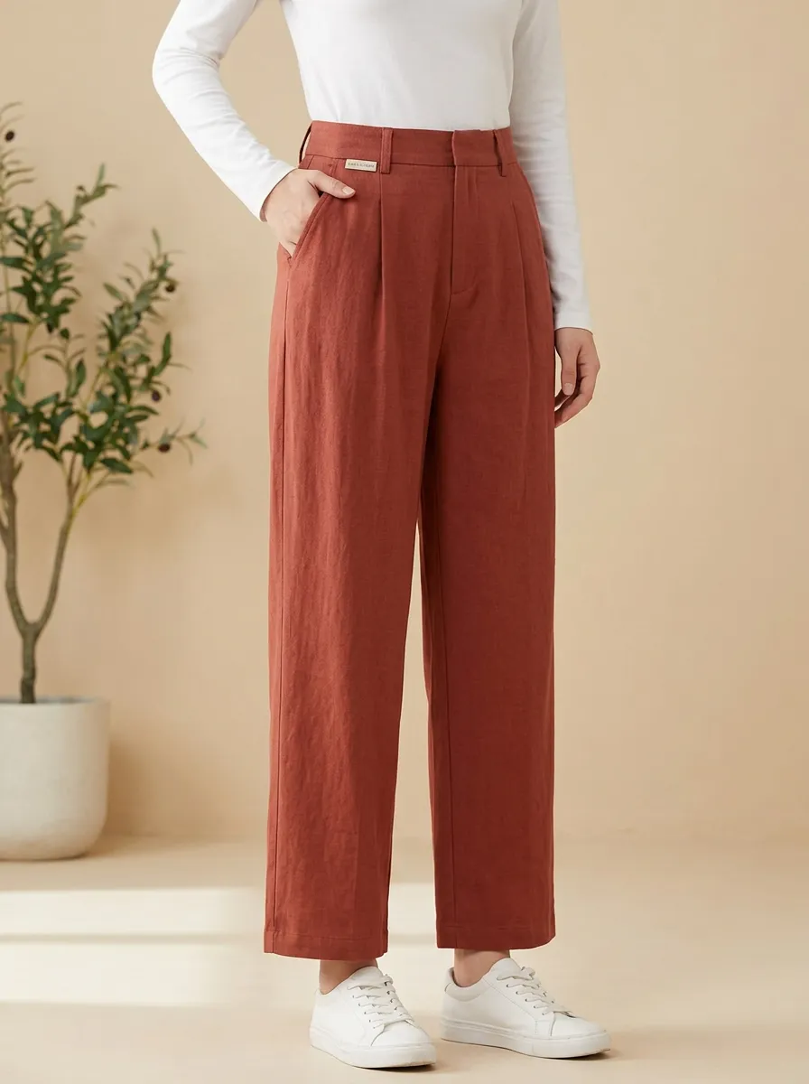 Casual Wide-Leg Pleated Women's Wide-Leg Pants