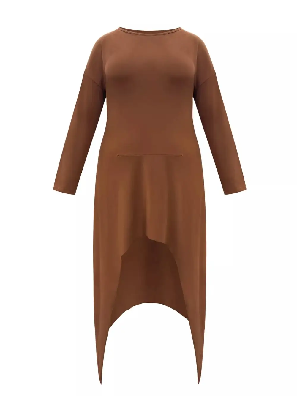 Plus Size Asymmetrical Hem Midi Dress