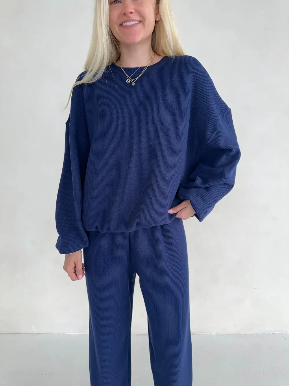 Modern Waffle Knit Sweatshirt