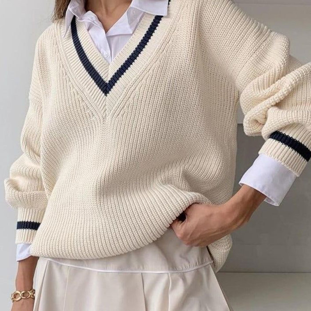 Oversized V-Neck Vintage Sweater
