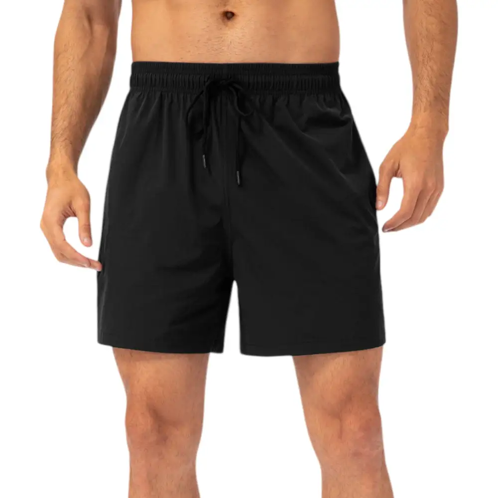 Relaxed Drawstring Elastic-Waist Side-Pocket Lightweight Men's Athletic Shorts