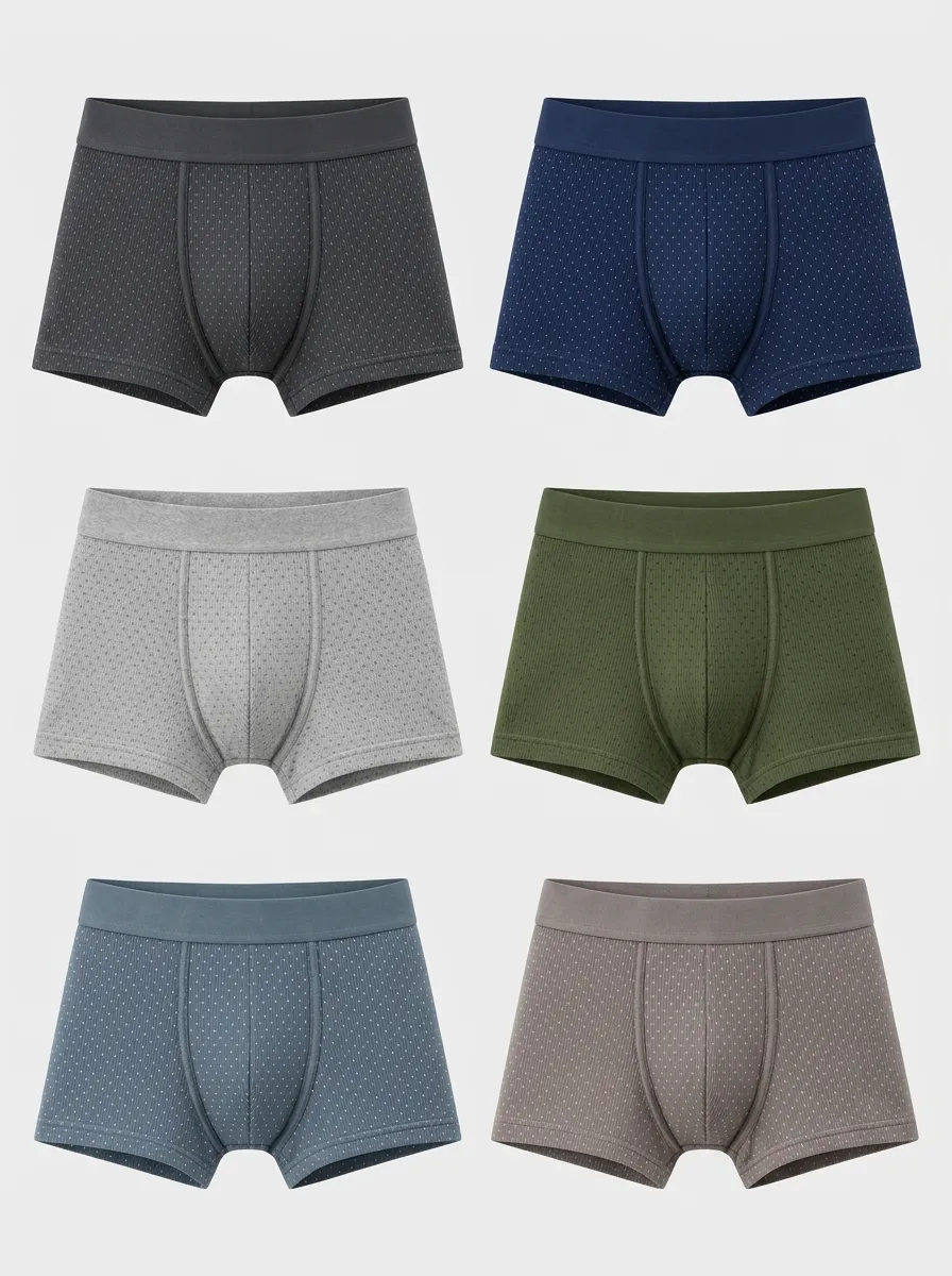 Men's Multicolor Micro-Dot Patterned Boxer Briefs Multi-Pack