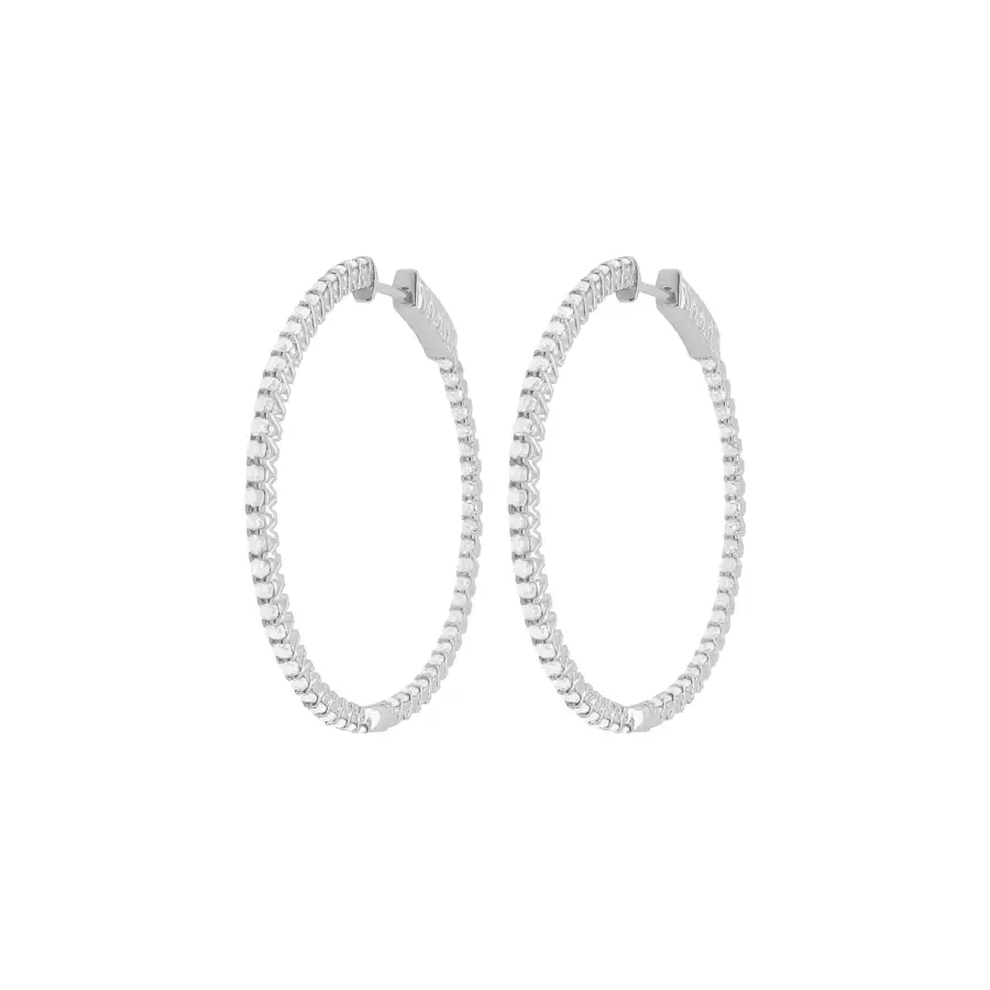 Delicate Curved Gem Detail Hoop Earrings