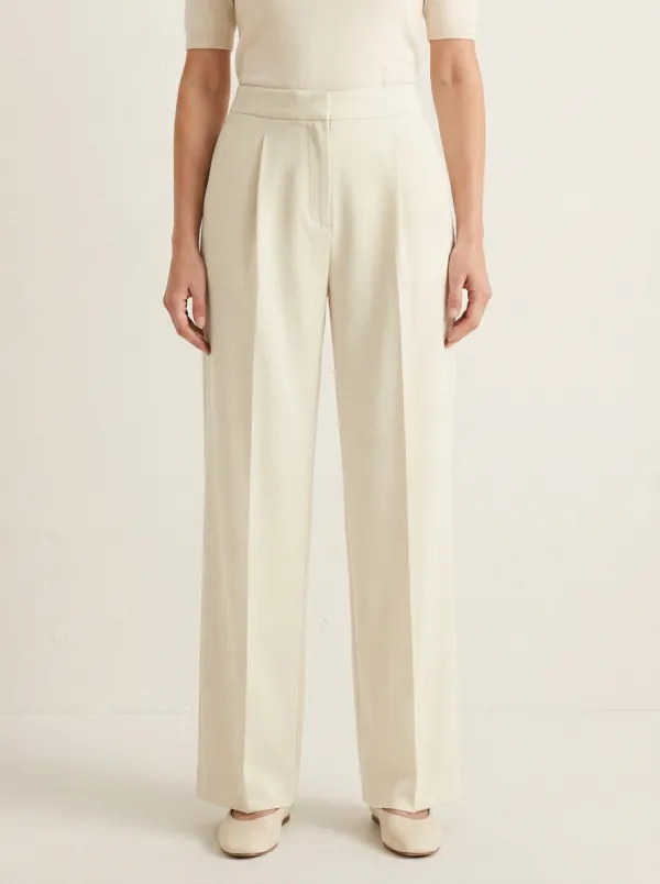 Classic Pleated Wide-Leg Trousers