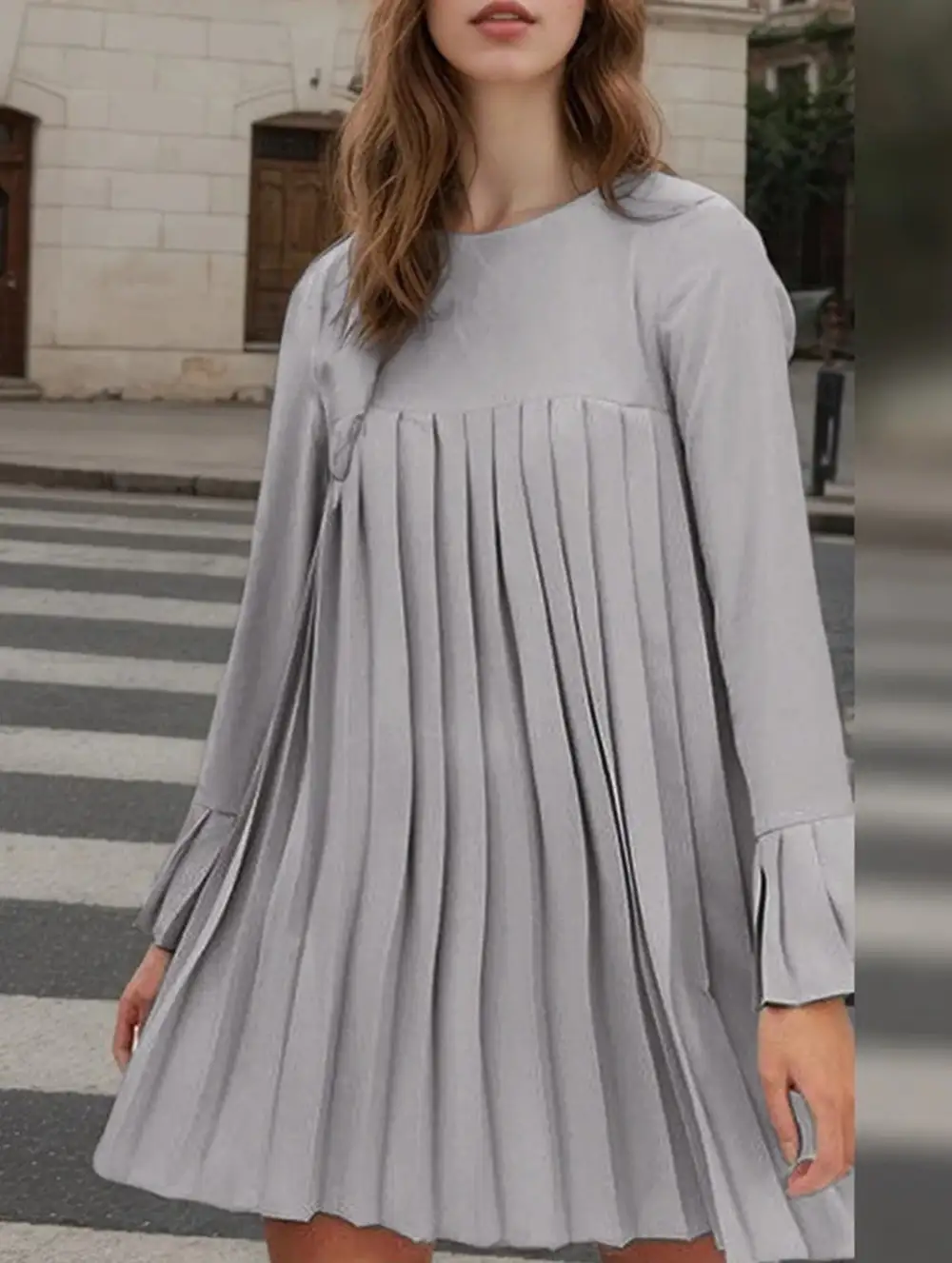 Relaxed Fit Pleated Dress