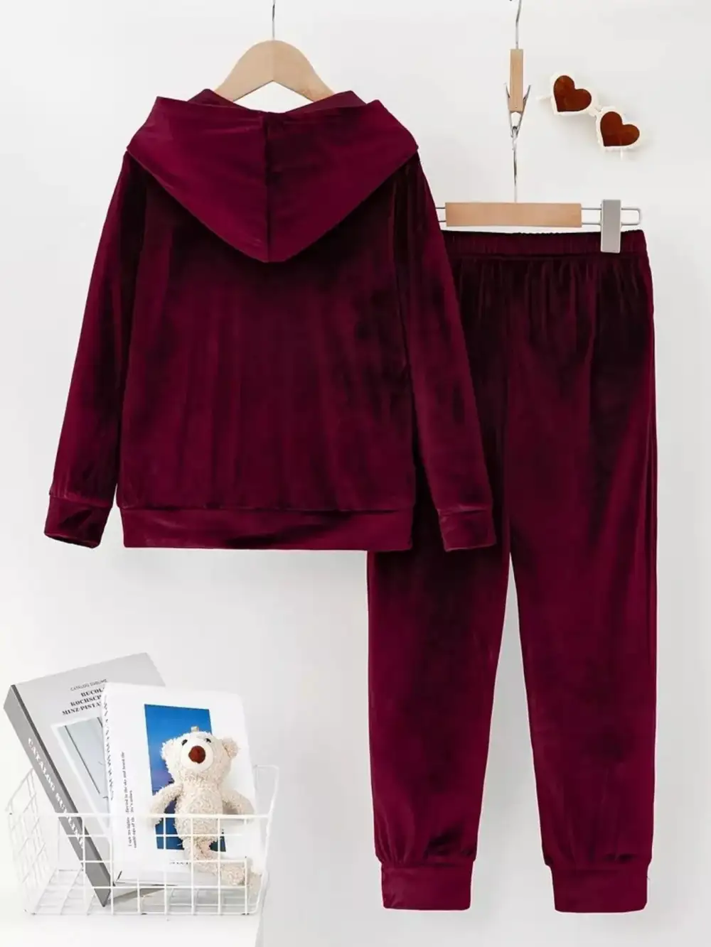 Full Size Velvet Hoodie and Pants Set Plus Size