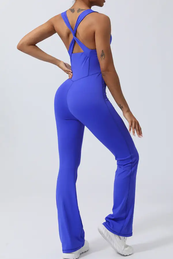 Crisscross Wide Strap Sleeveless Jumpsuit Accessory