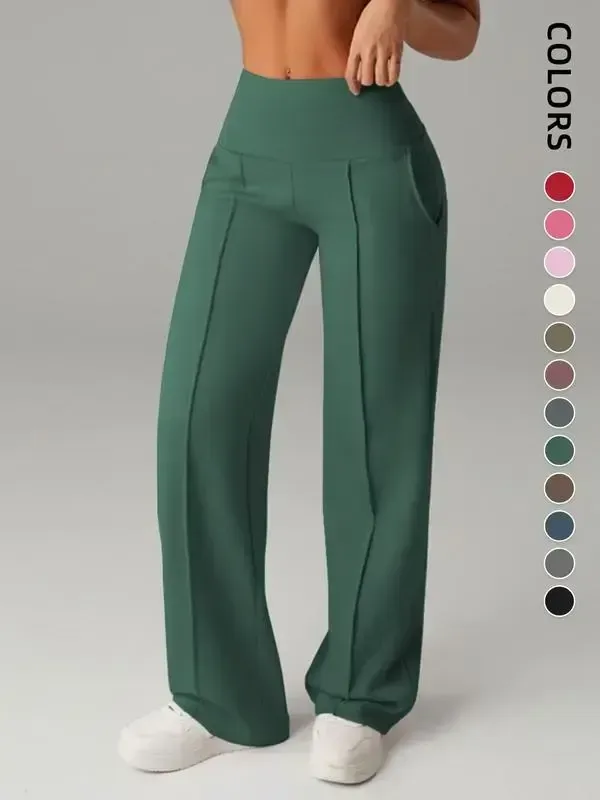 Women's Wide Leg High Waist Sweatpants with Pockets | Sporty Casual Style