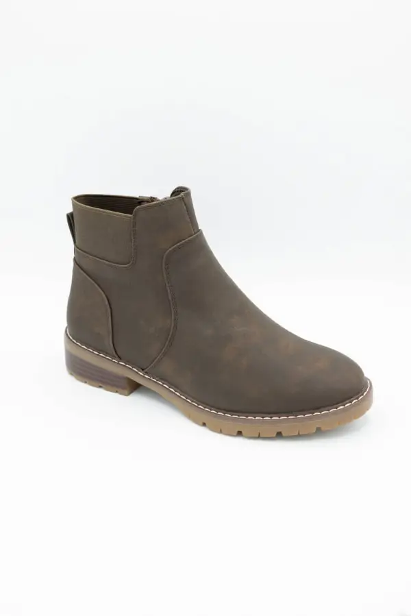 Suede Zip Entry Ankle Bootie