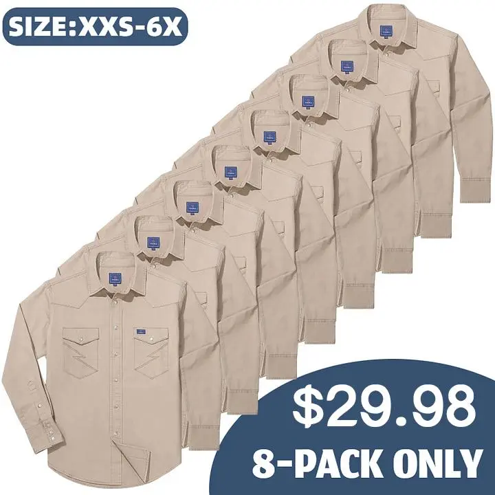 🔥SEPTEMBER  HOT-SALE 🔥Men's Long Sleeve Stone-Washed and Pre-Washed Denim Work Shirt