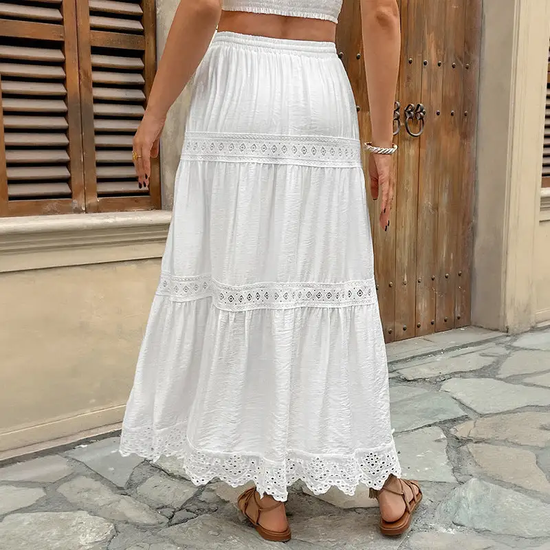 Women's Lace Ruffled Boho Skirt