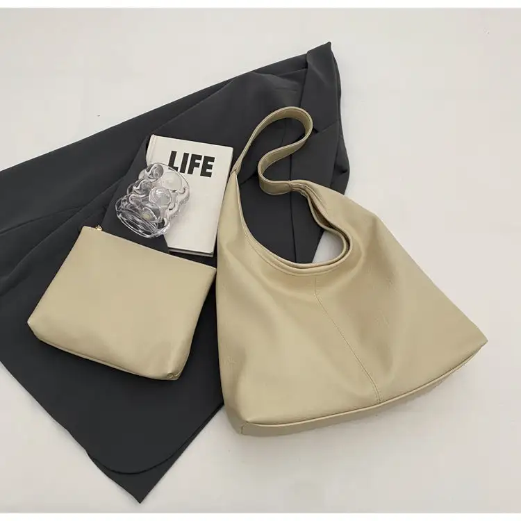 Roomy Faux Leather Baguette Bag
