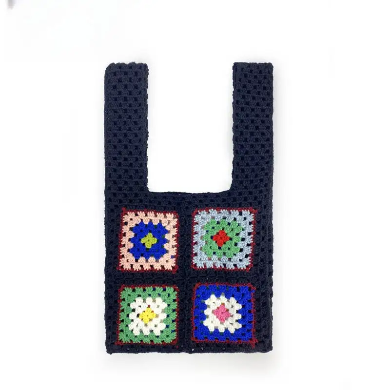 Crochet Granny Square Bag Ethnic Wind Hand Hook Flower
