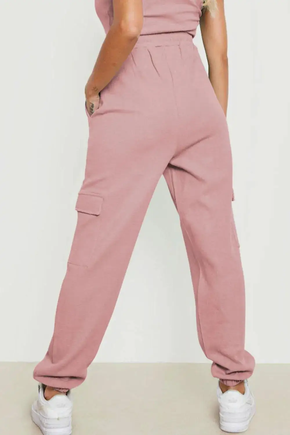 Polished Drawstring Pocket Detail Pants