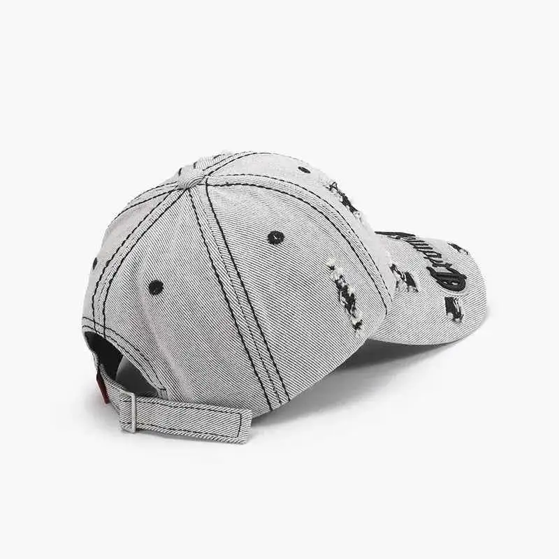 Distressed Letter Embroidered Hat
