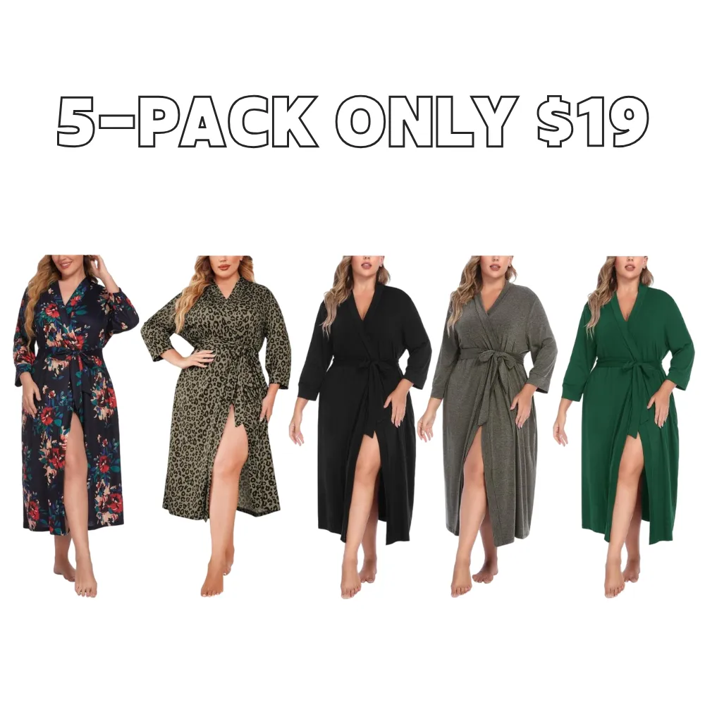 Women's Plus Size Kimono Robe