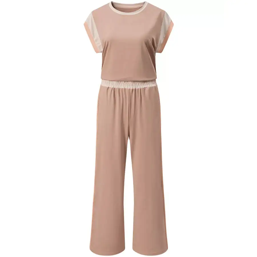 Block Detail Casual Two Piece Set
