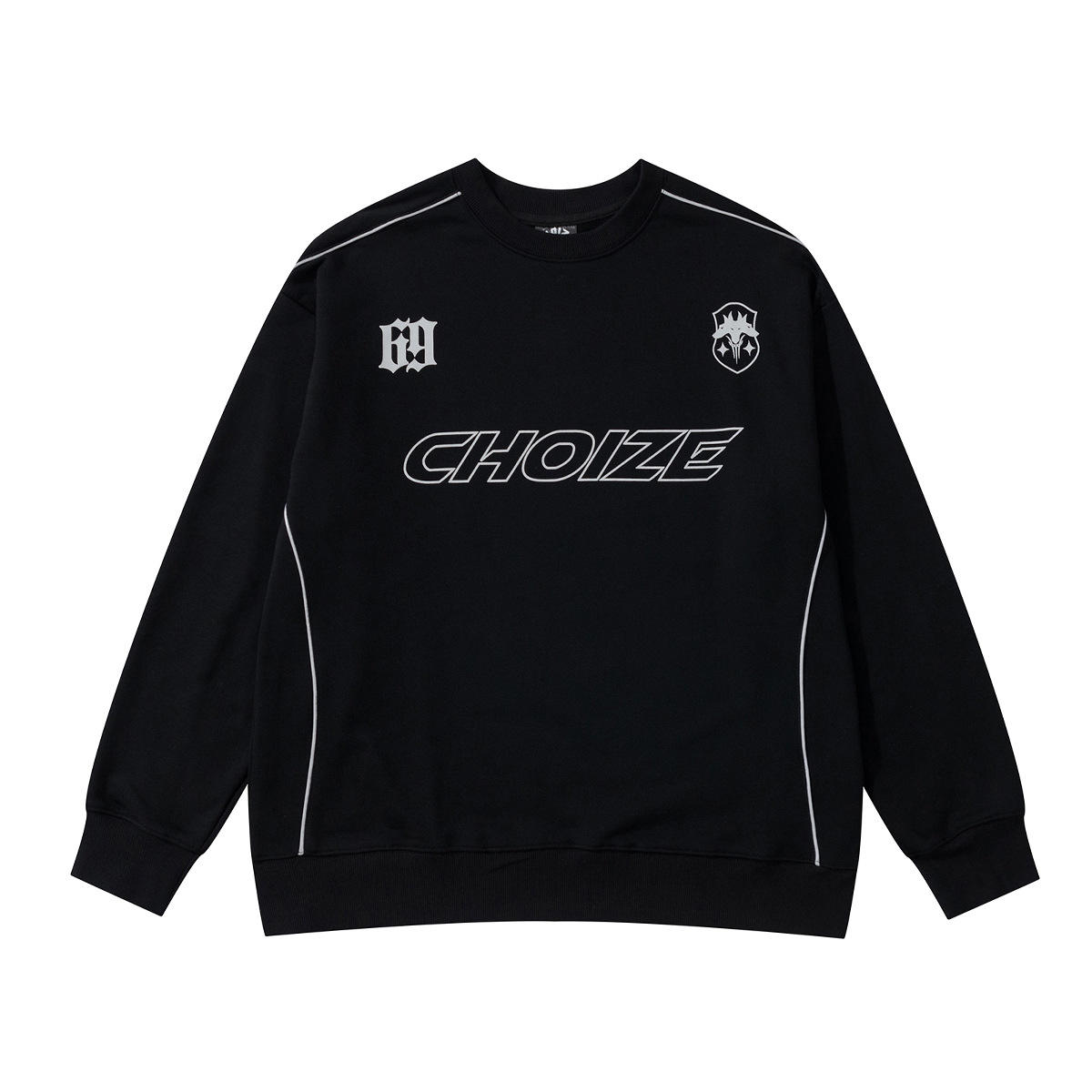 Men's Striped Printed Crew Neck Sweater