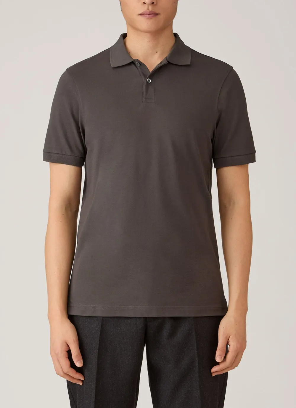 Relaxed Everyday Slim Fit Cotton Pique Short Sleeve Polo Shirt