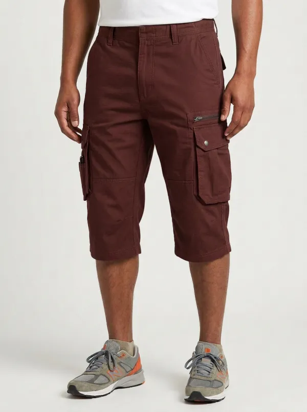 Men's Olive Green Multi-Pocket Tactical Cargo Shorts