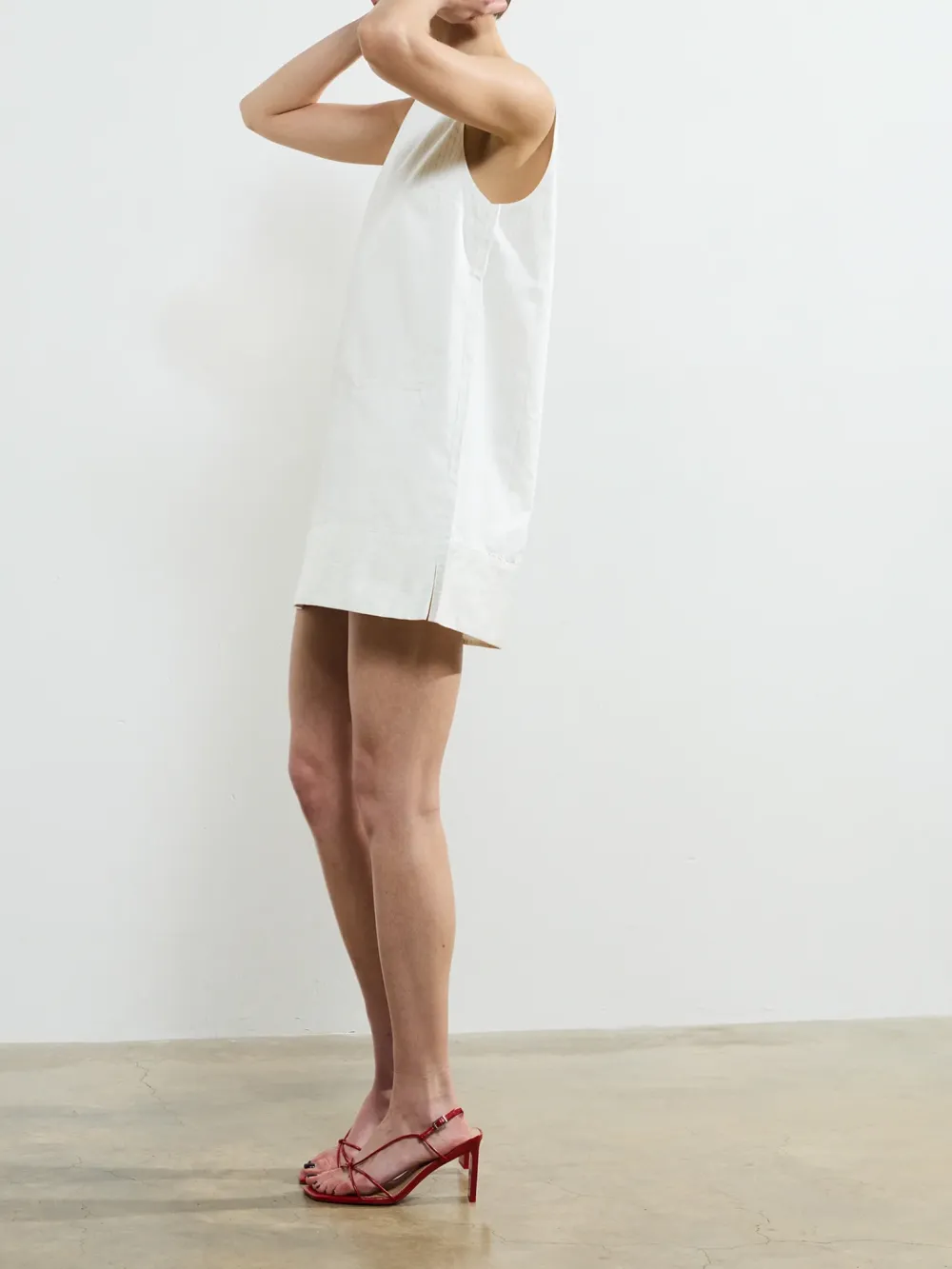 Simple Striped Round Neck Sleeveless Dress