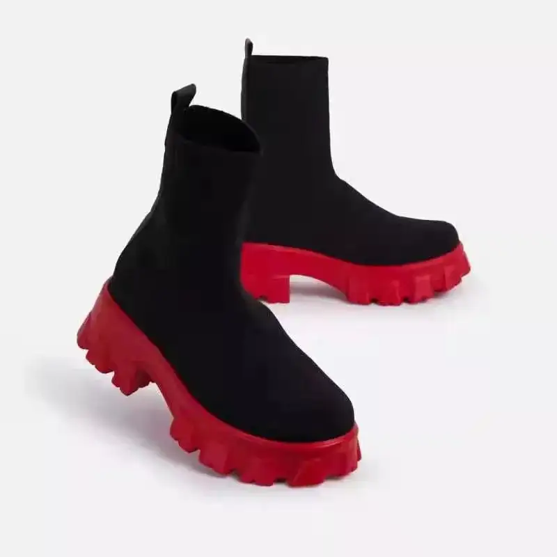 Round Toe Block Heels Boots