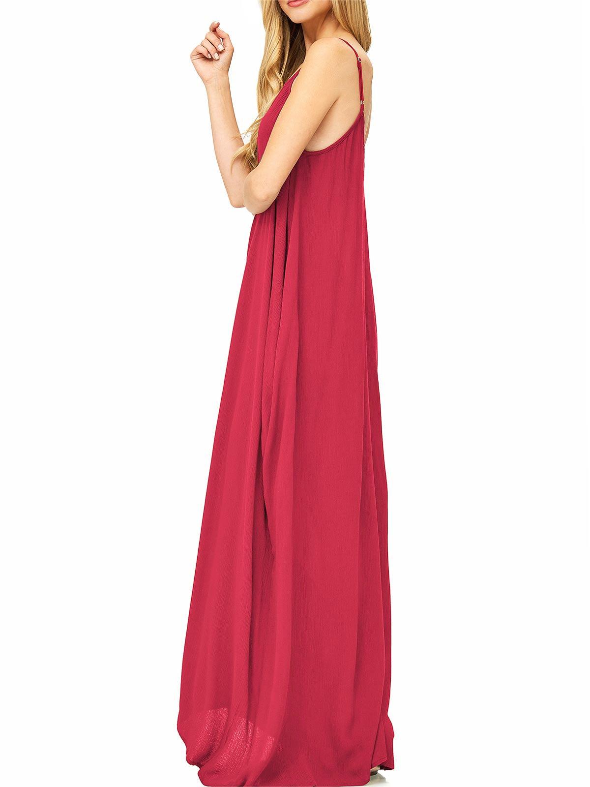 Red Sleeveless Maxi Dress