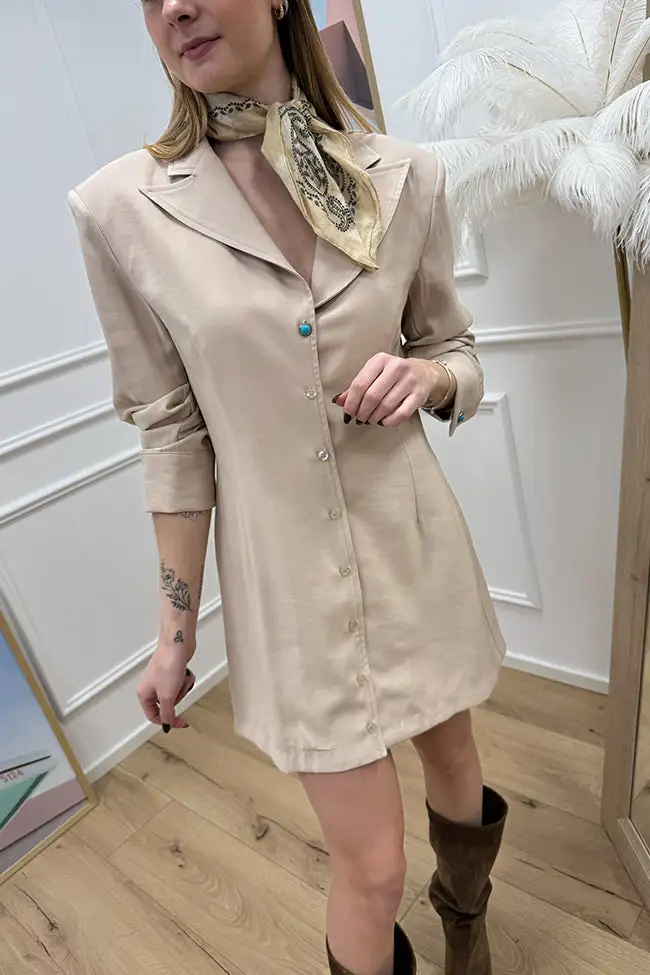 Hollow Mini Button Front Dress