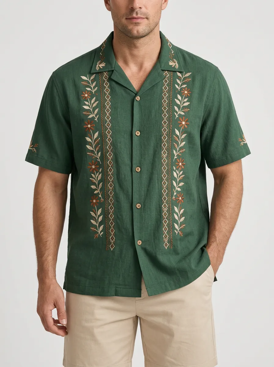 Men's Weekend Floral Embroidered Shirt