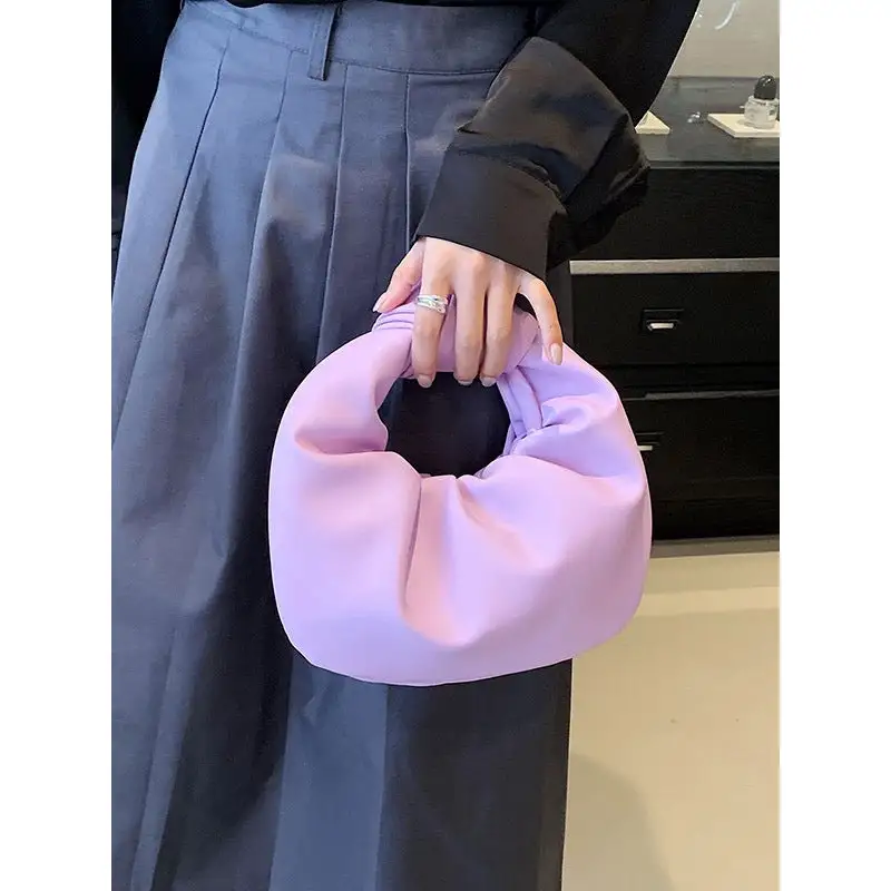 Bowknot Pleated Solid Handbag Accessories