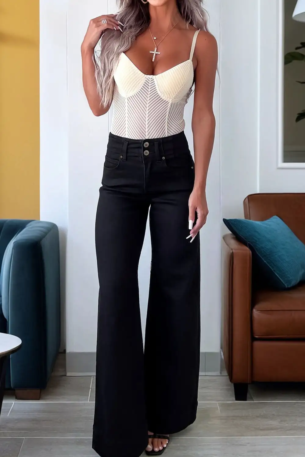 Relaxed Fit High Rise Denim Jeans