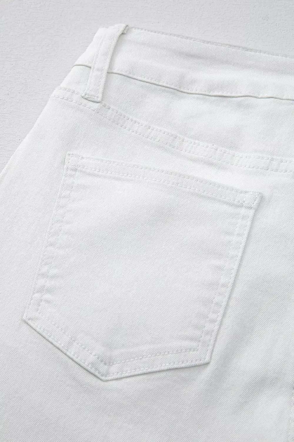 Textured High Waist Straight Leg Denim Jeans