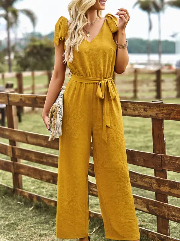 Woven Commuting Waist Slimming Sleeveless Jumpsuit