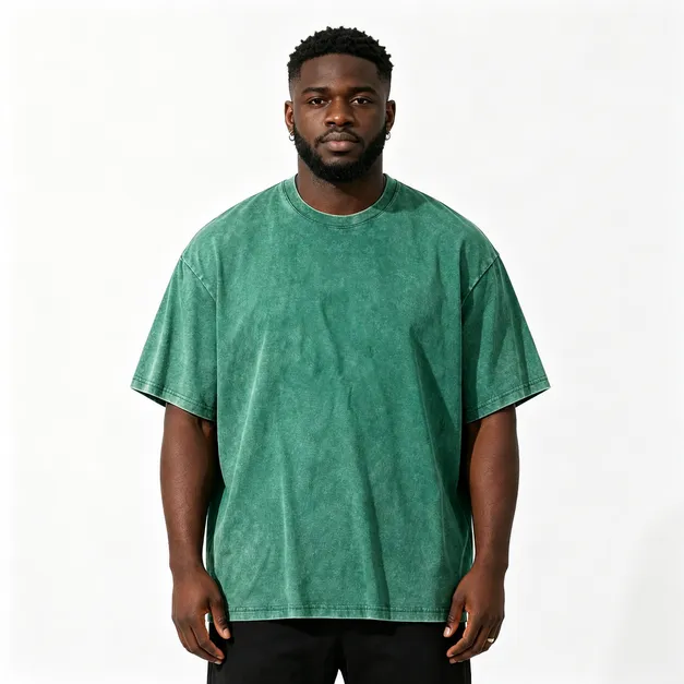 Men's Acid Washed Crew Neck T-Shirt