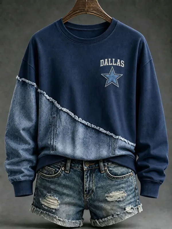 Women's Game Day Football Graphic Casual Sweatshirt