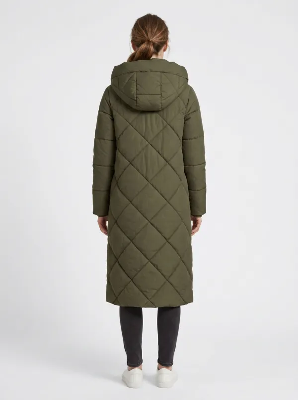 Timeless Quilted Long Hooded Coat