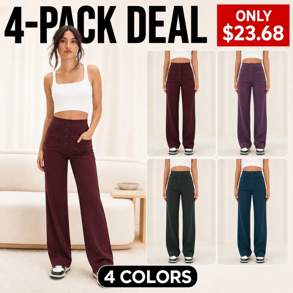 Women's High Waisted DayStretch Straight Leg Casual Pants with Pockets