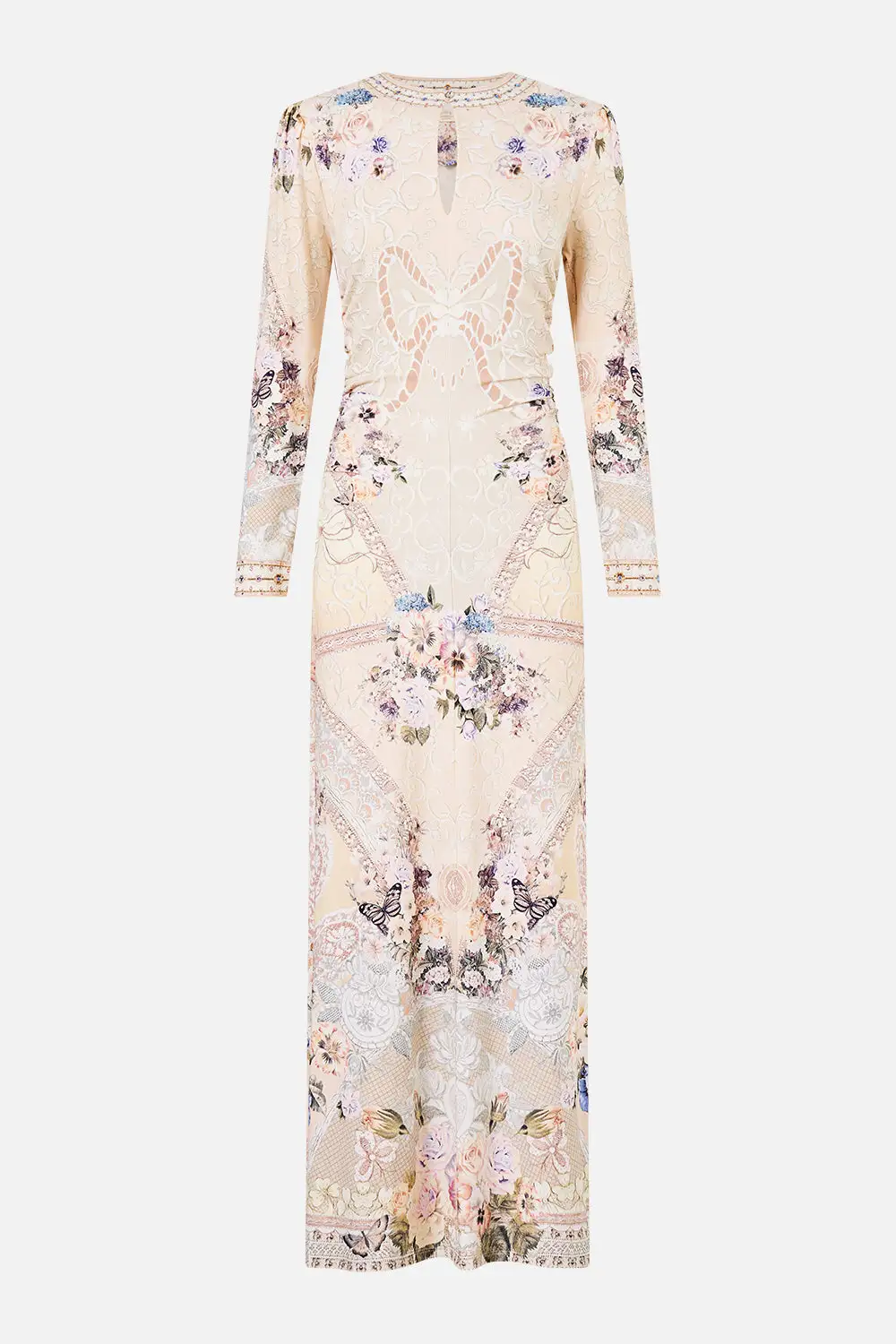 Gathered Jersey Long Dress