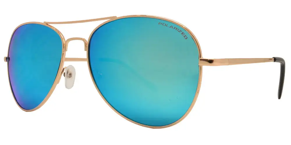 Metal Oval Shaped Polarized Sunglasses With Color Mirror Lens