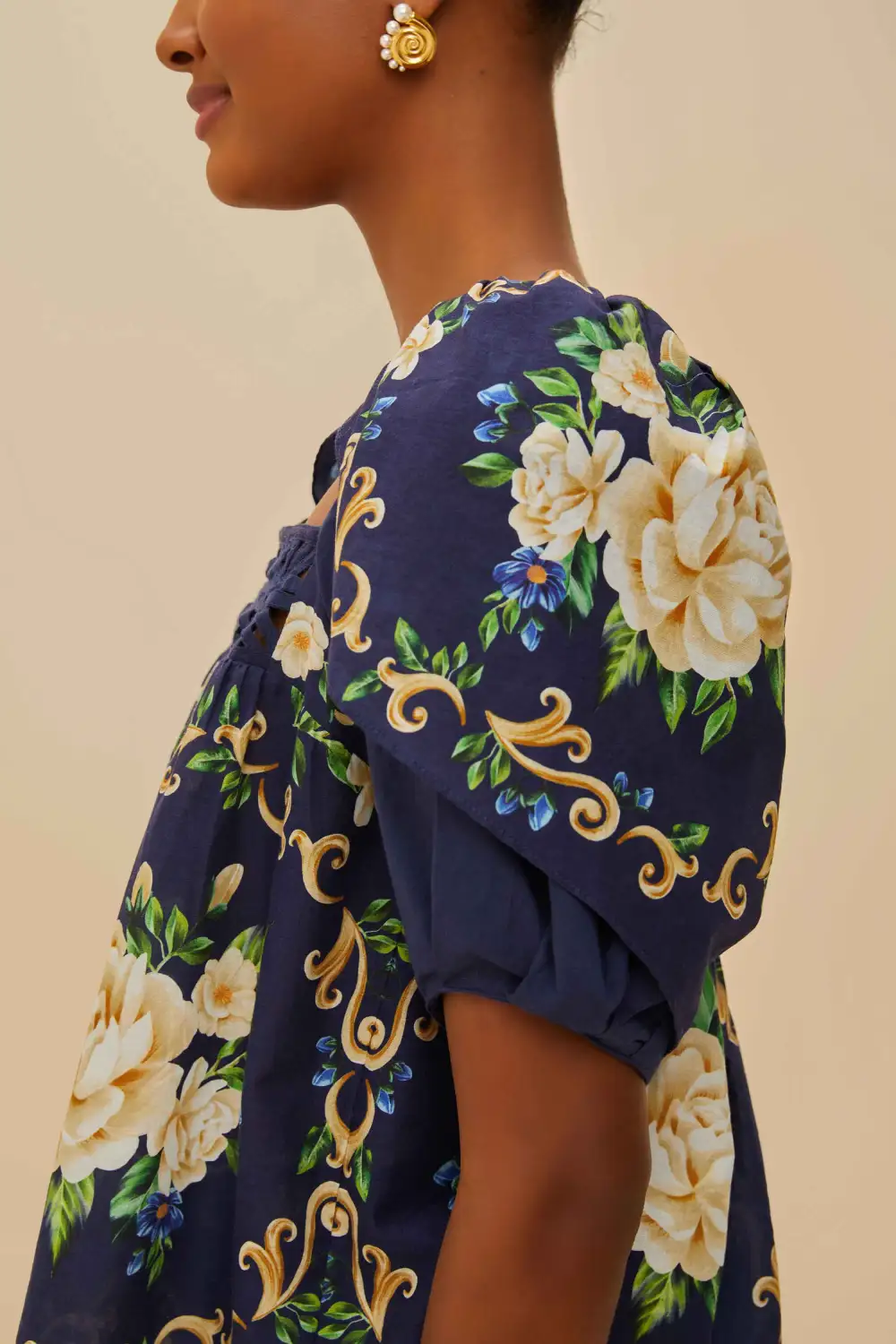 Classic Cotton Short-Sleeve Button-Front Blouse