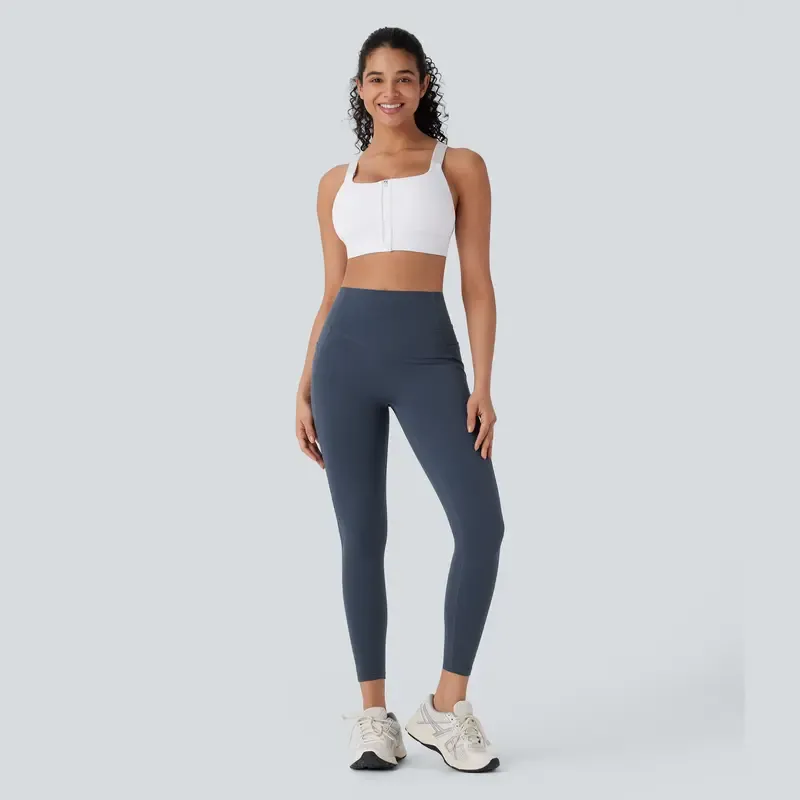 Women's UltraSculpt SoCinched High Waisted Tummy Control Butt Lifting Ruched Side Pocket Shaping Yoga Leggings