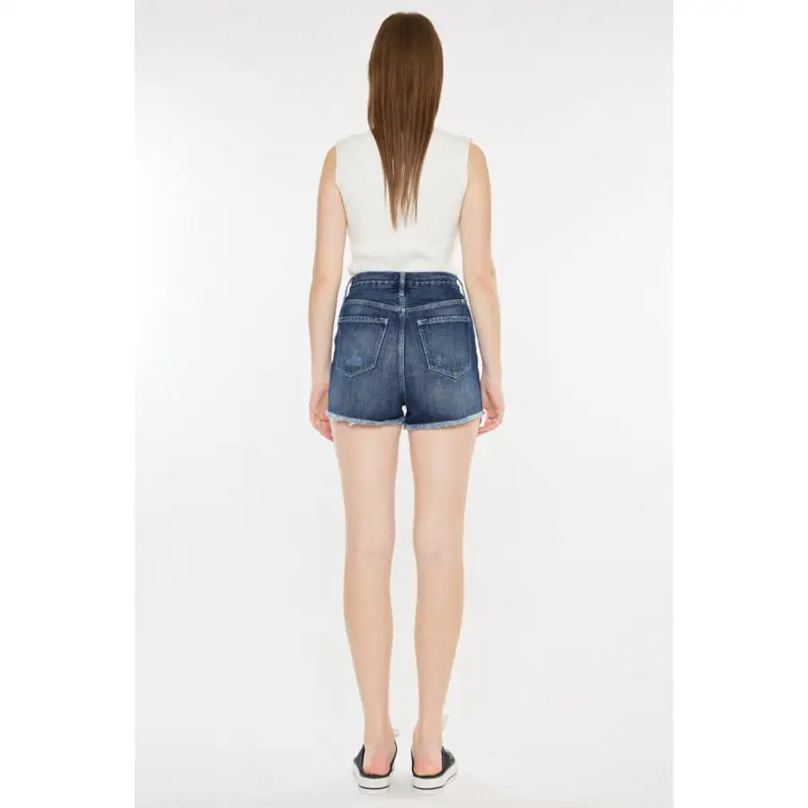 Raw Hem Button Fly Denim Shorts