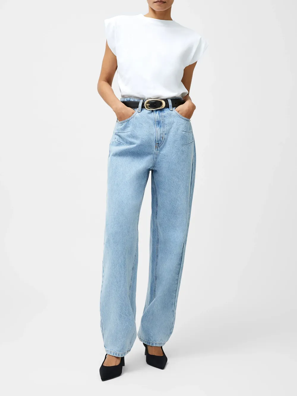Basic Casual Commuter Denim Trousers